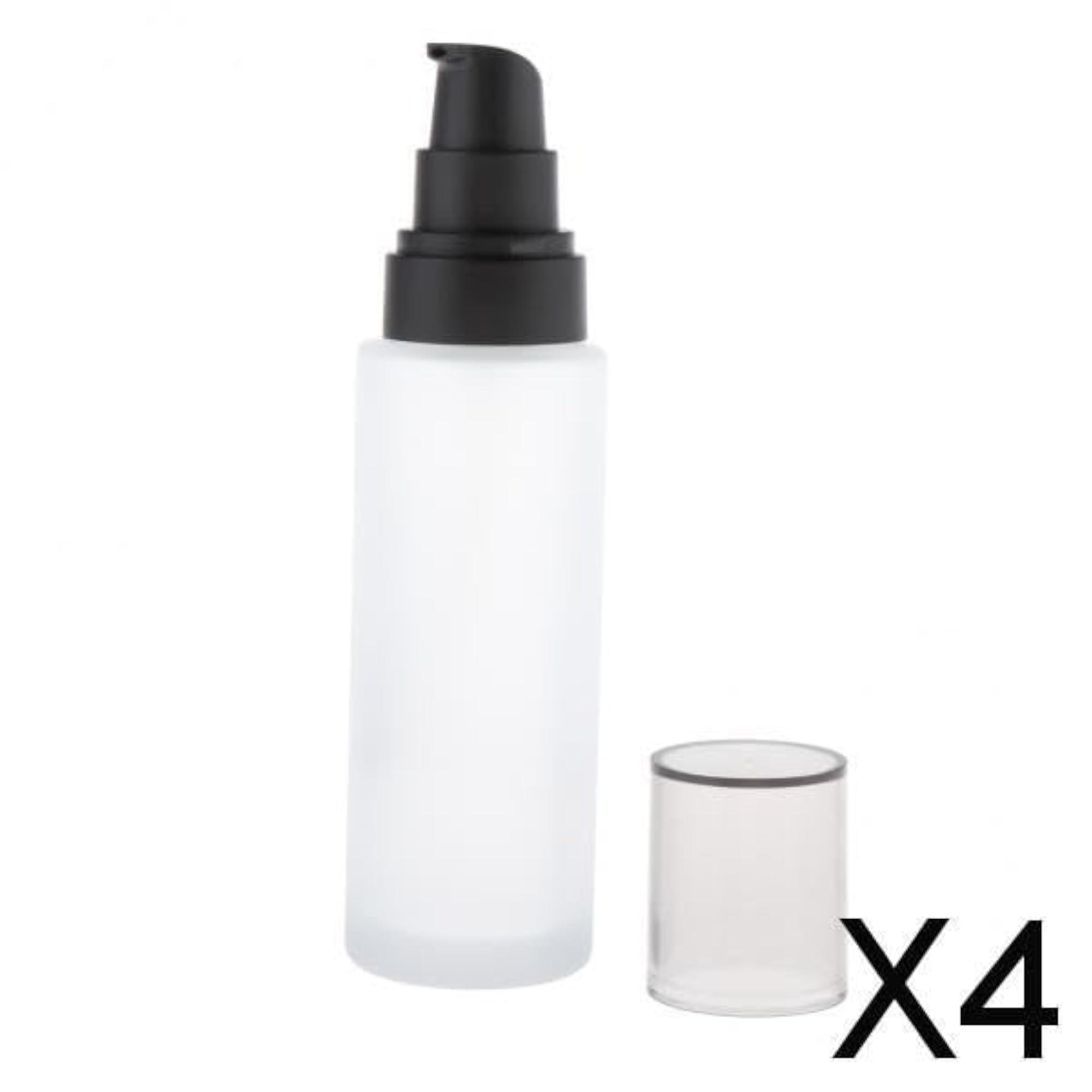 4XEmpty Glass Lotion Cream Pump Bottle Travel Serum Containers
